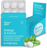NeuroGum, Energy & Focus, Peppermint, 12 Packs, 9 Pieces Each (108 Pieces)