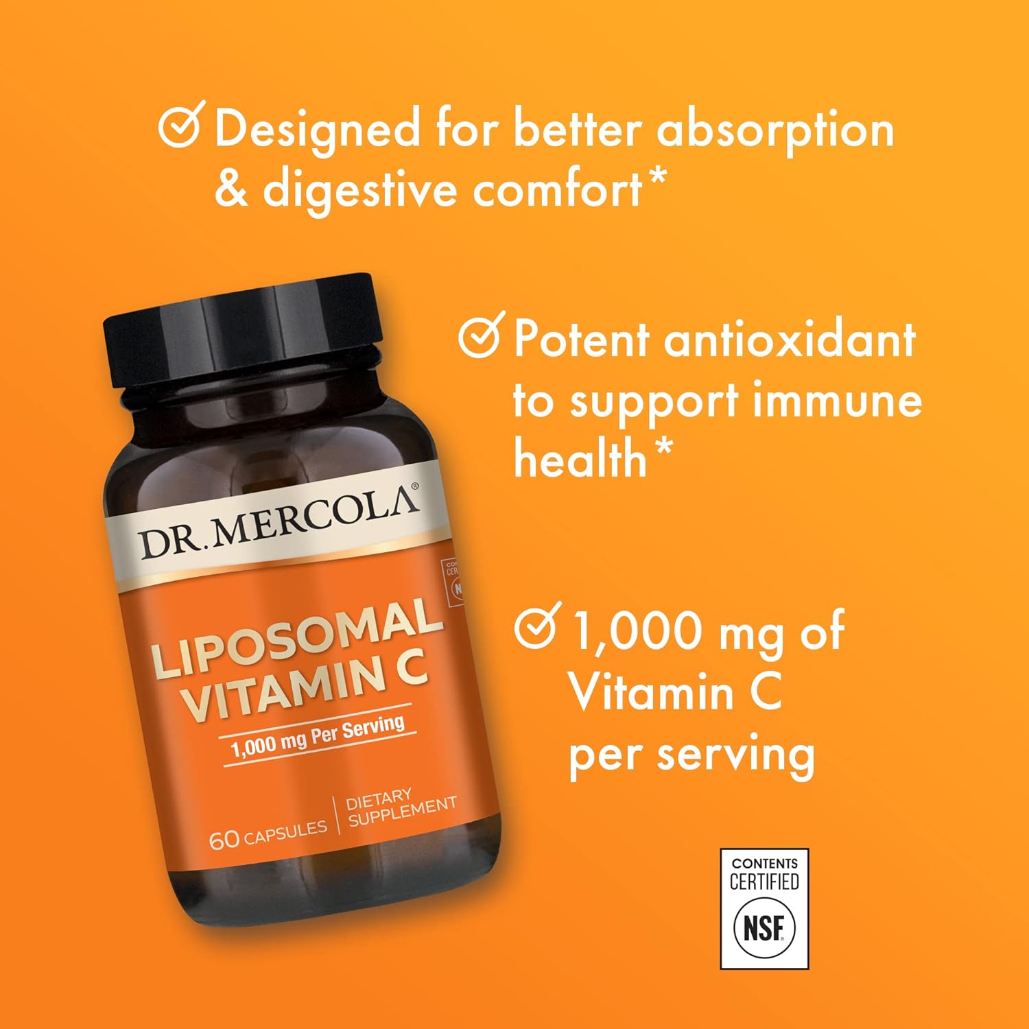 Dr Mercola Premium Supplements, Liposomal Vitamin C, 1,000 mg - Dr. Mercola