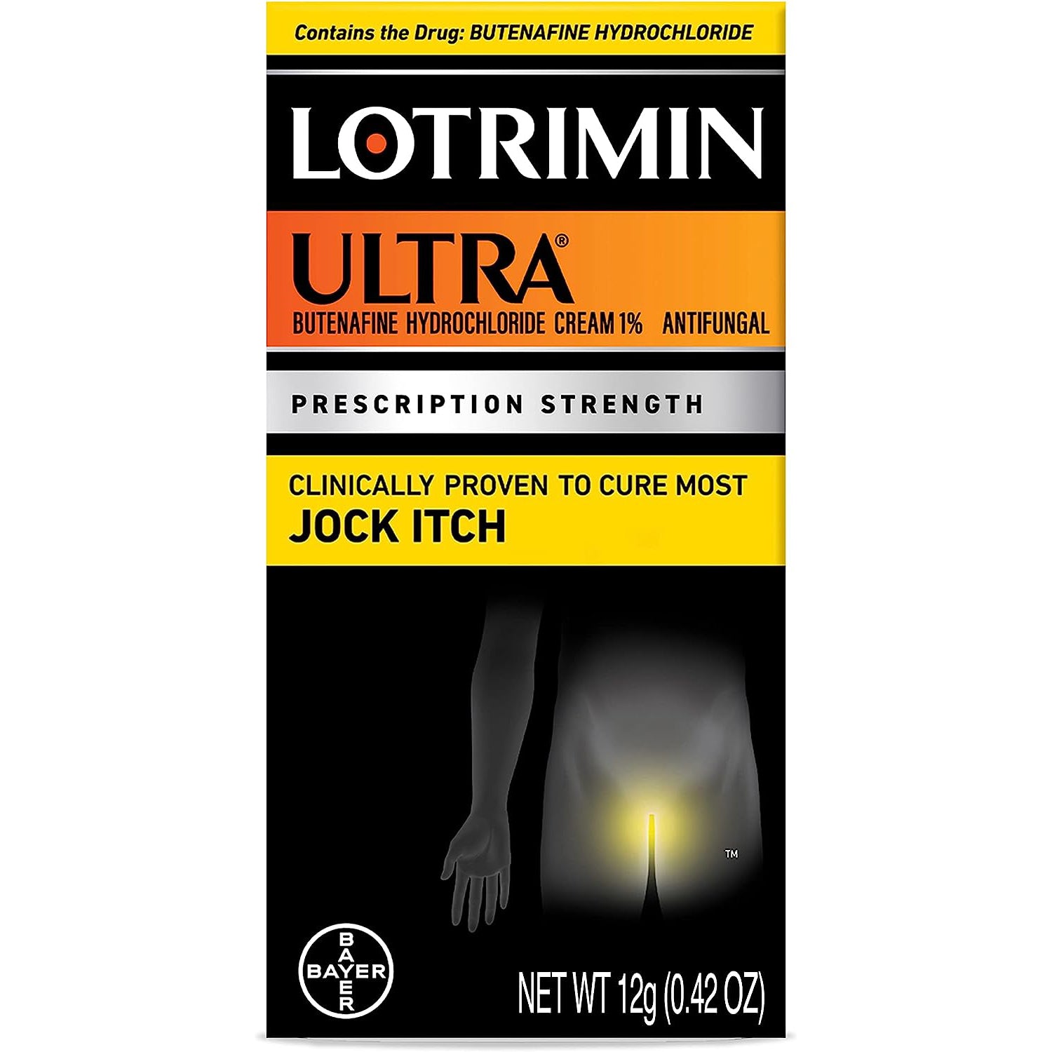 Lotrimin Ultra Antifungal Jock Itch Cream, Prescription Strength Butenafine Hydrochloride 1% Treatment, Clinically Proven to Cure Most Jock Itch, Cream, 0