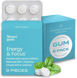 NeuroGum, Energy & Focus, Peppermint, 6 Packs, 9 Pieces Each (54 Pieces)