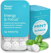 NeuroGum, NeuroMints, Energy & Focus, Peppermint, 6 Packs, 12 Pieces Each