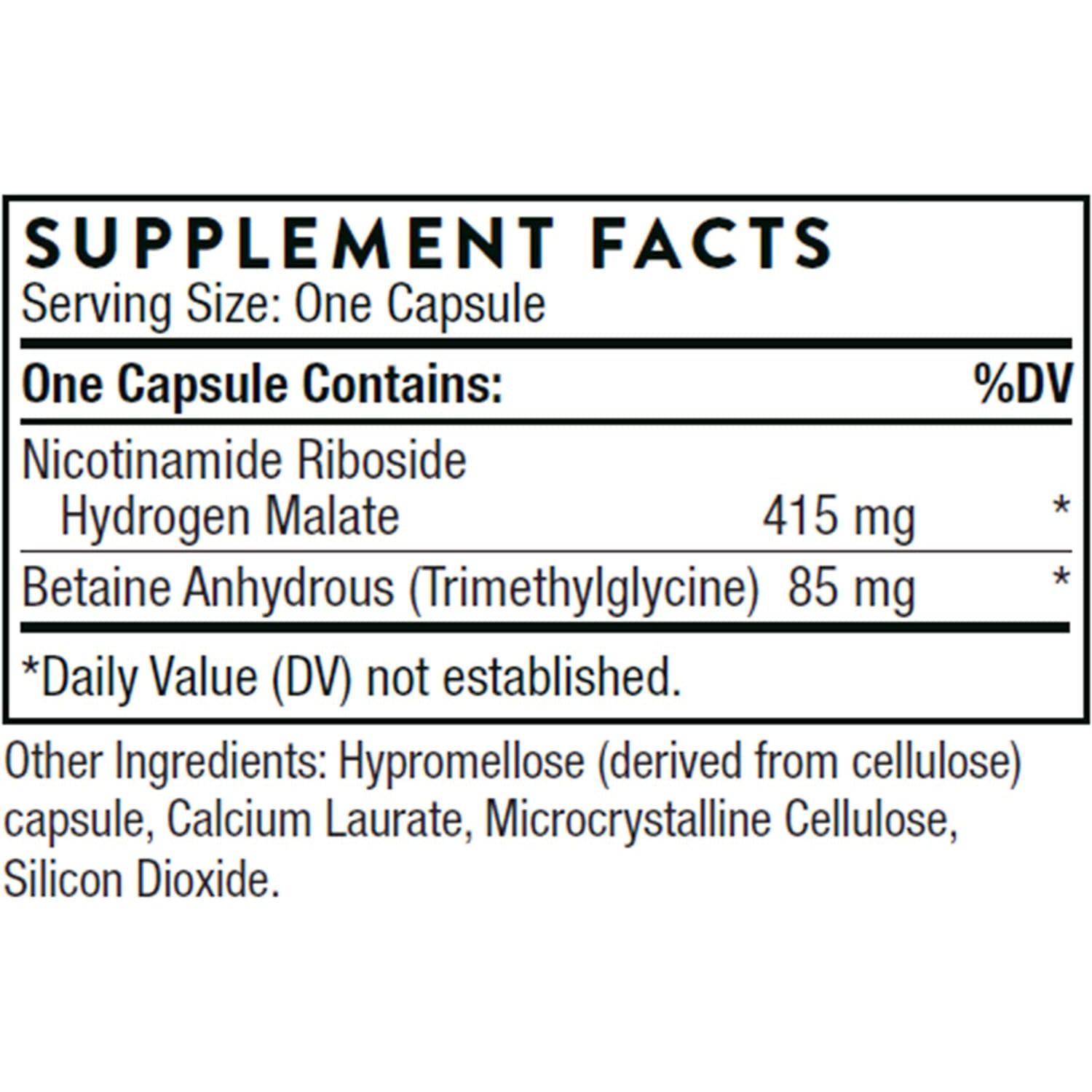Thorne Research - NiaCel 400 - Supports Healthy Aging with Betaine Anhydrous and Nicotinamide Riboside - 60 Capsules - 400 mg (2 Months 1 Bottle)