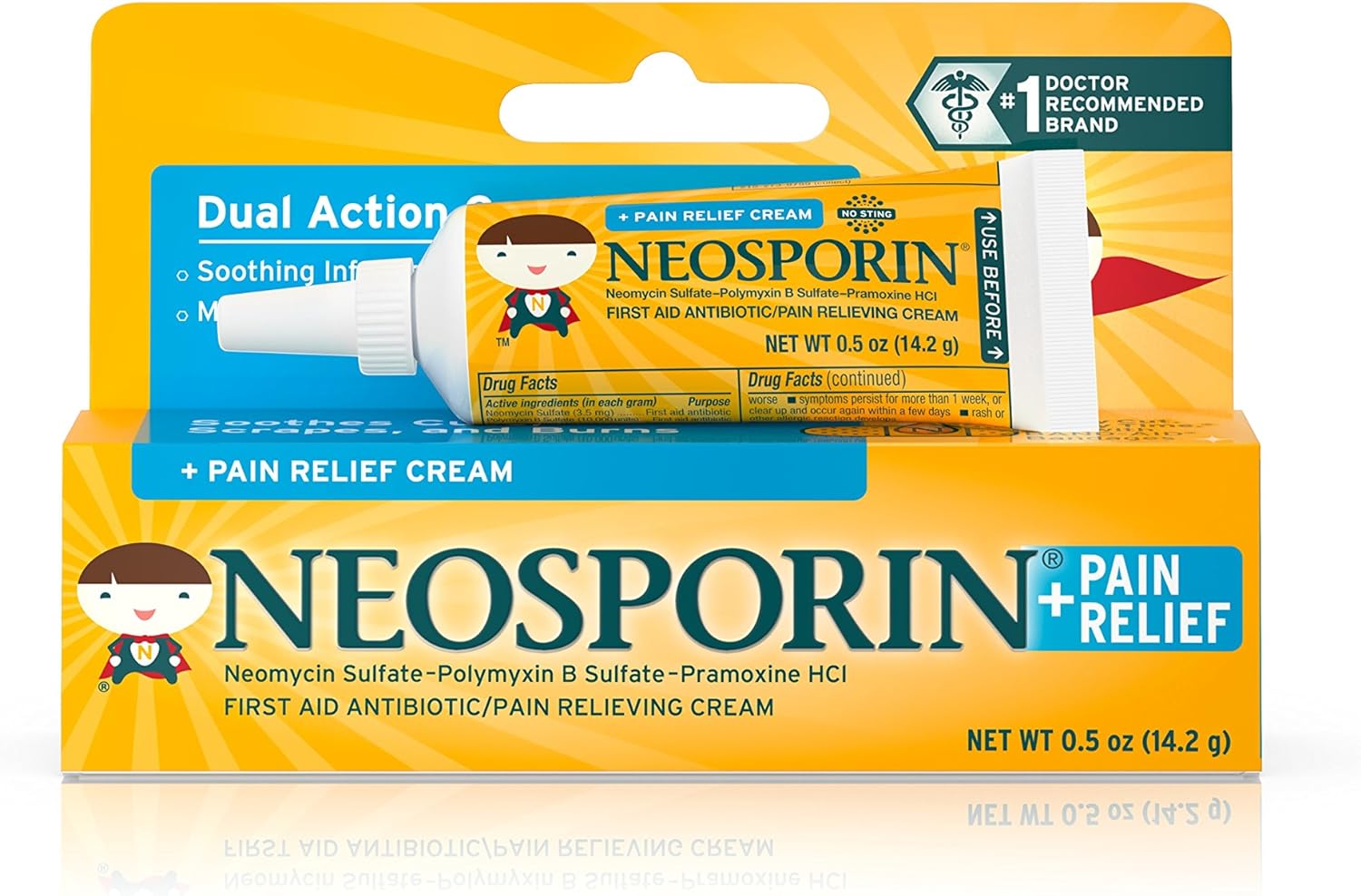 Neosporin First Aid Antibiotic + Pain Relief Cream For Kids, .5 Oz