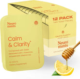 Neuro Calm & Clarity Mints (Honey Lemon), 12 Packs, 12 Pieces Each (144 Pieces)