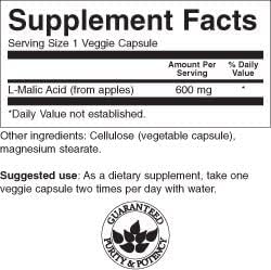 Swanson Malic Acid 600 Milligrams 100 Veg Capsules