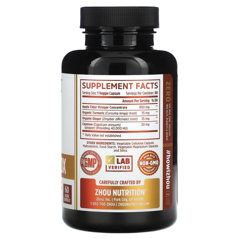 Zhou Nutrition Cider Detox 60 Veggie Capsules