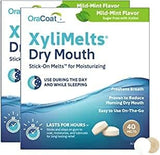 OraCoat XyliMelts for Dry Mouth, Stick-on Melts for Moisturizing,Fresh Breath Gluten Free, Mild-Mint Flavour