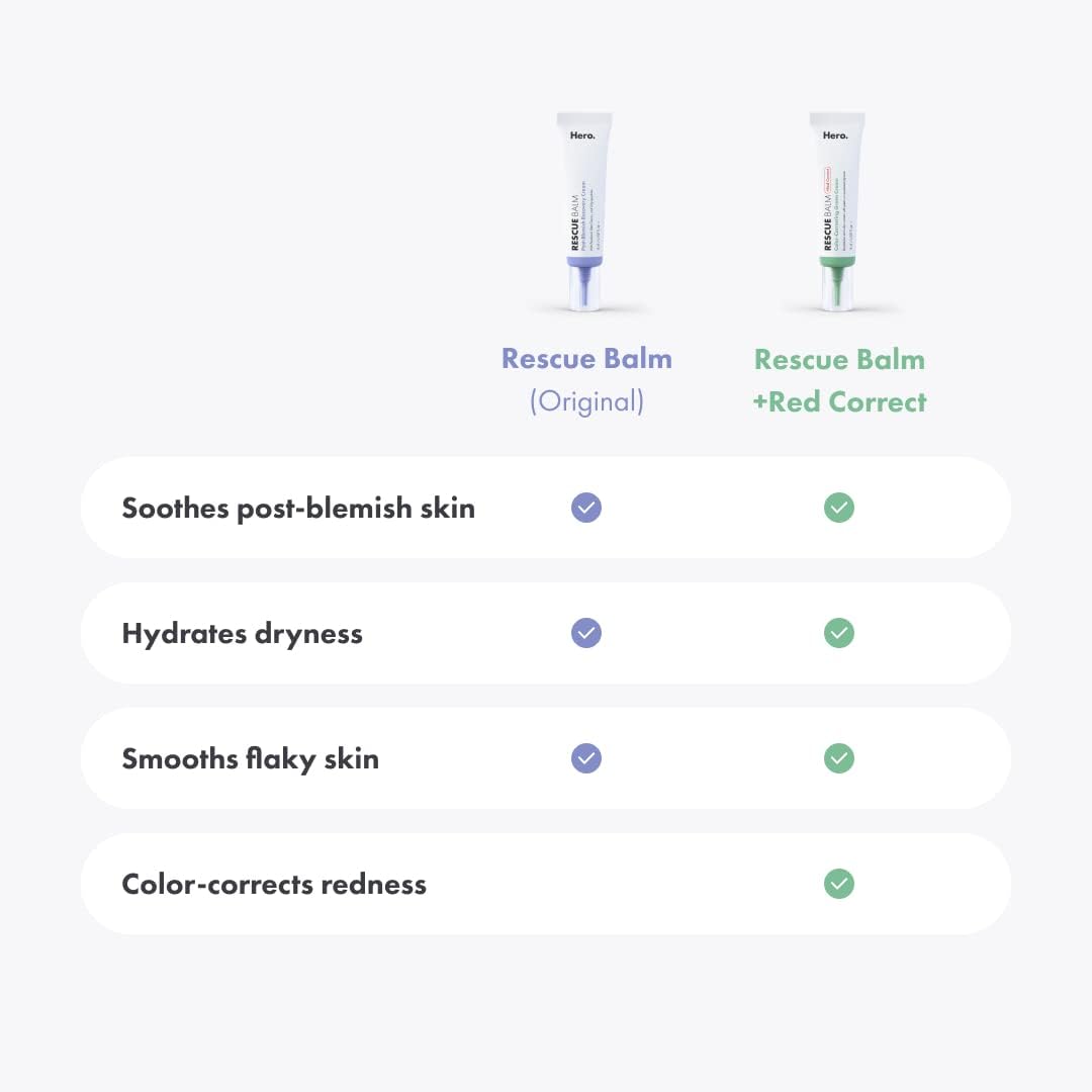 Hero Cosmetics Rescue Balm - Post-Blemish Recovery Cream (15ml) Replenish and Soothe Dry Skin After a Pimple Pops, Vegan-Friendly Formula