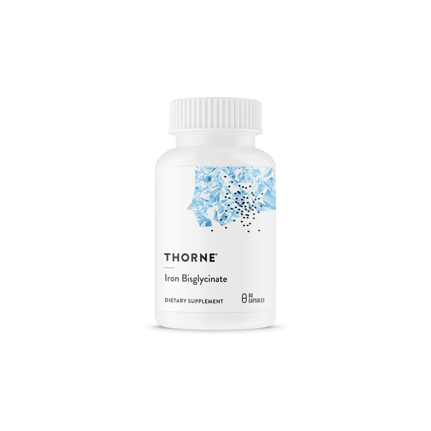 Thorne Research - Iron Bisglycinate - 25 mg - Optimal Absorption - Support Red Blood Cell Formation - Fight Fatigue and Other Symptoms of Iron Deficiency - Gluten-Free - 60 Capsules