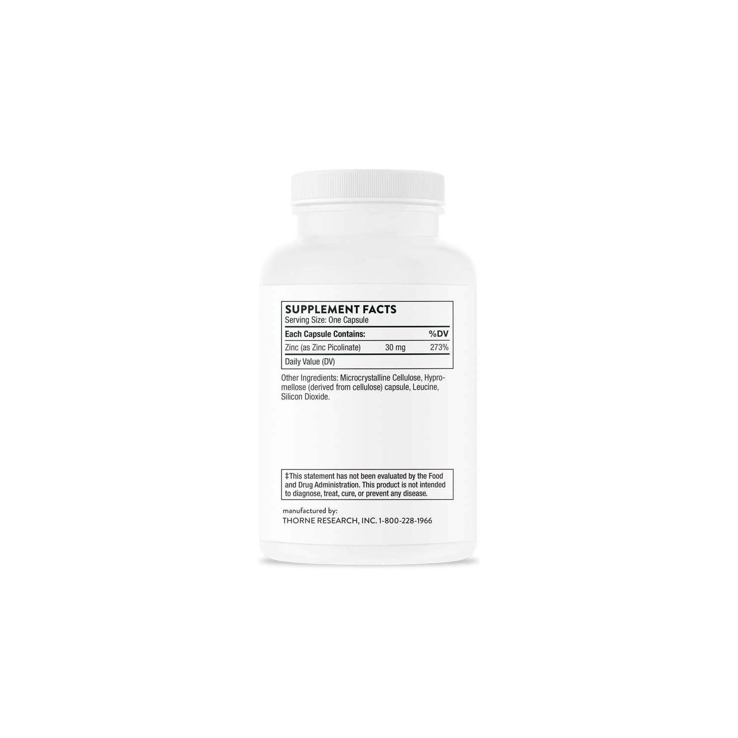 Thorne Research - Zinc Picolinate 30 mg - Well-Absorbed Zinc Supplement for Immune Function - 180 Capsules