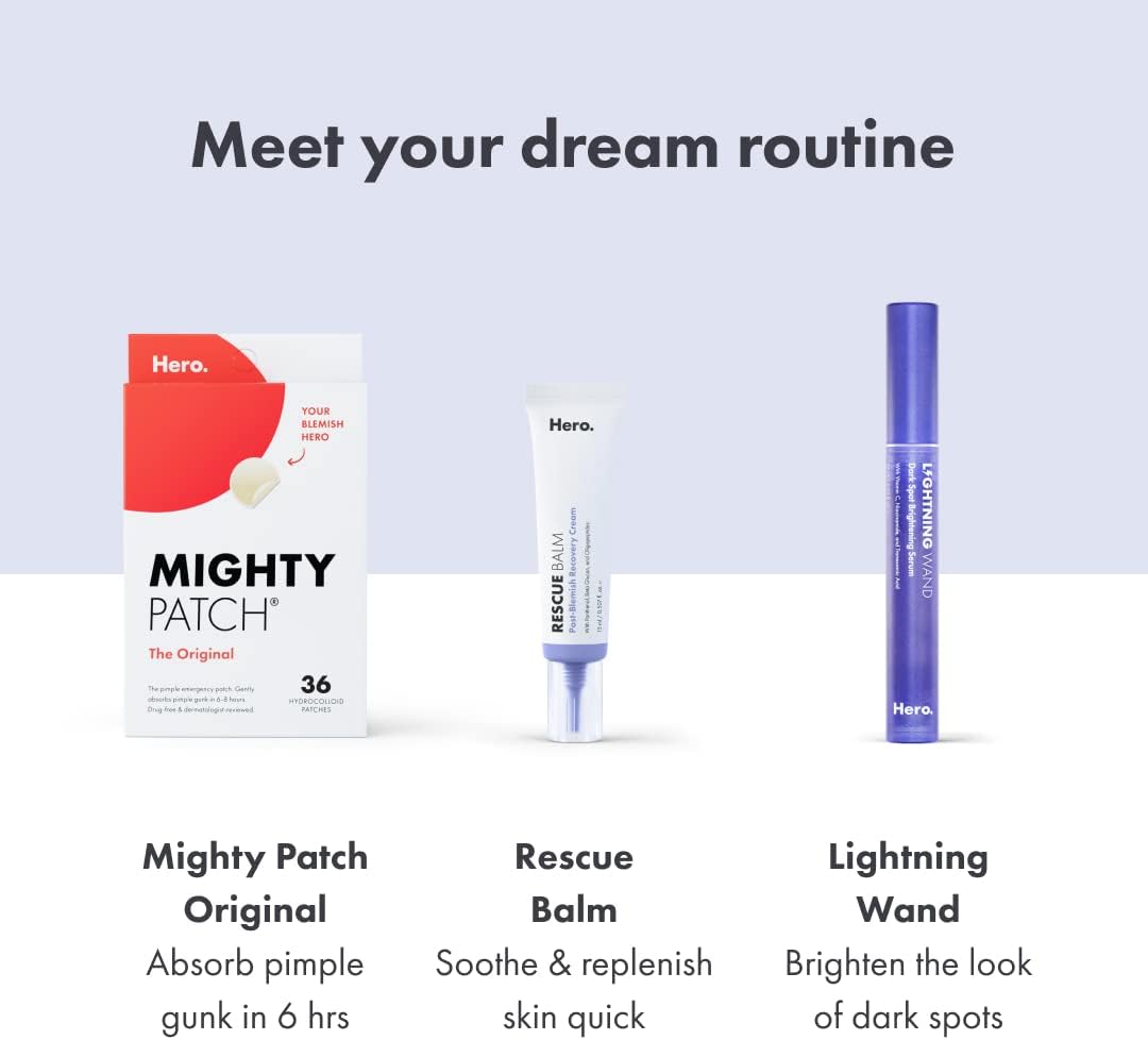 Hero Cosmetics Rescue Balm - Post-Blemish Recovery Cream (15ml) Replenish and Soothe Dry Skin After a Pimple Pops, Vegan-Friendly Formula
