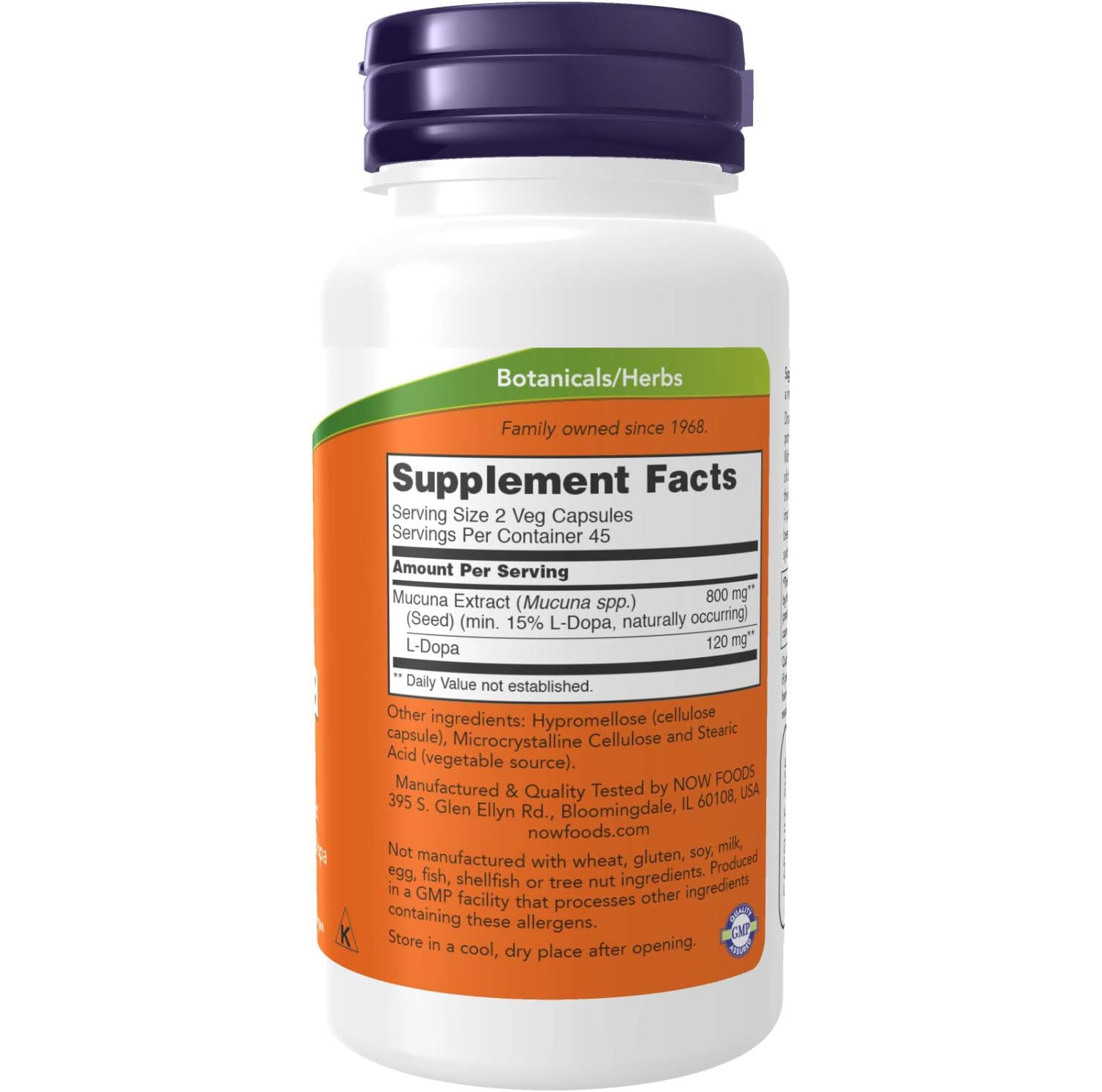 NOW DOPA Mucuna,90 Veg Capsules