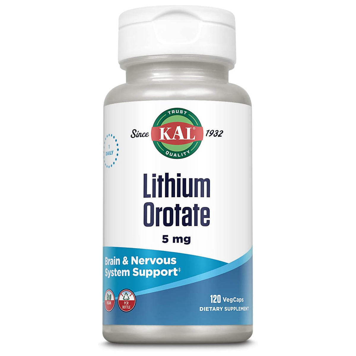 KAL Lithium Orotate 5 milligrams (120 Caps)