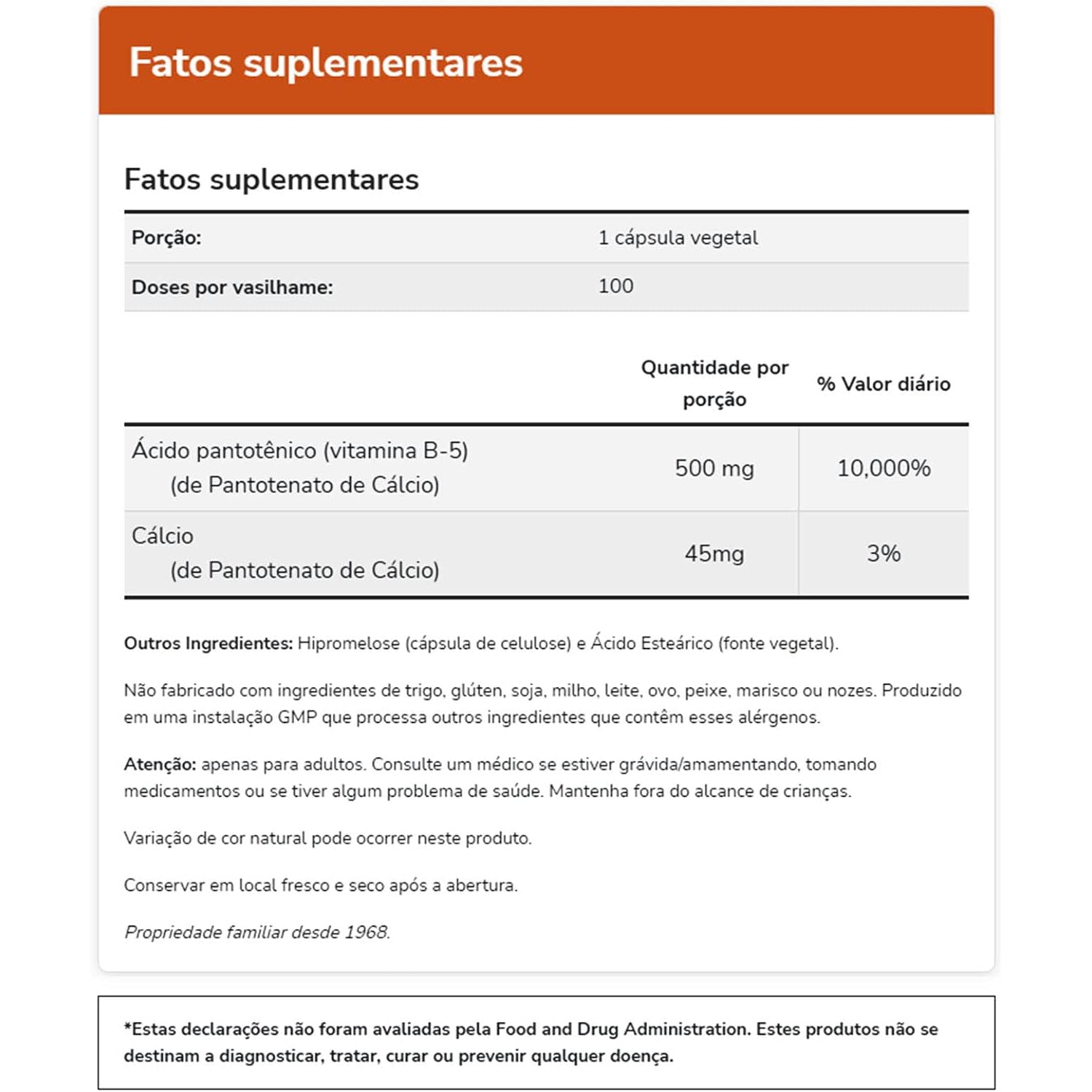 NOW Pantothenic Acid, 500 mg, 100 Caps by Now Foods