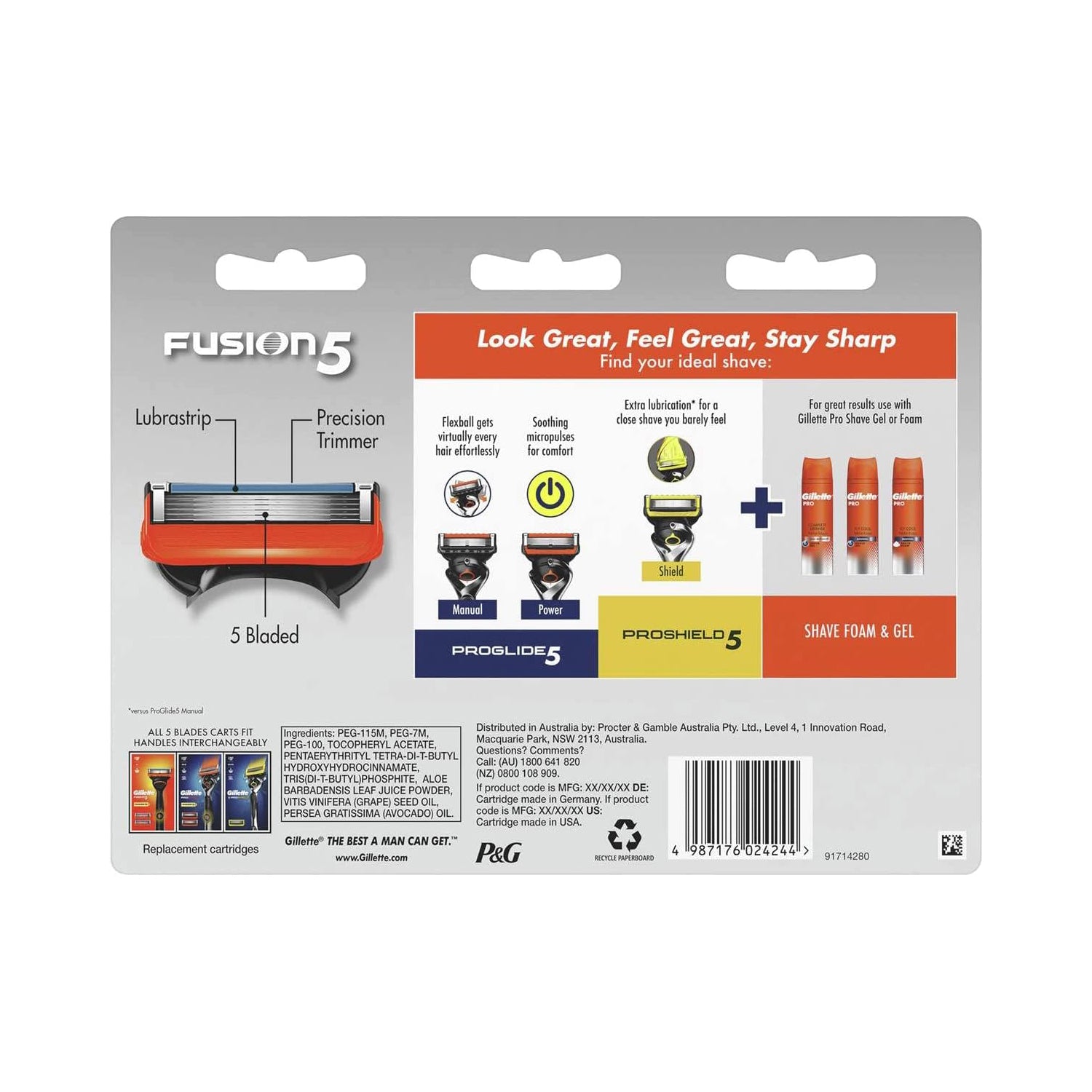 Gillette Men's Fusion 5 Power Blades Value Pack with 8 Cartridges