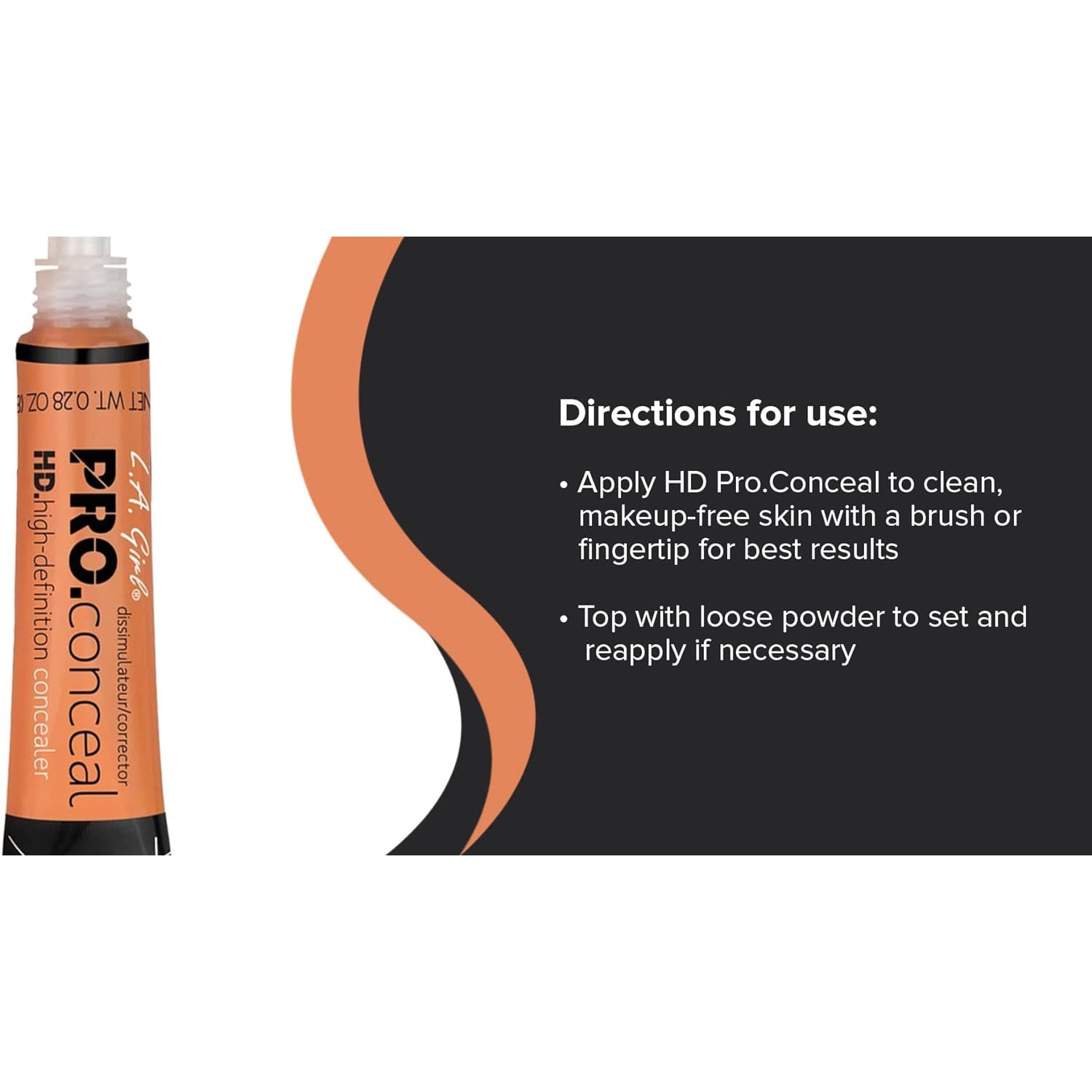 L.A. Girl Pro Conceal HD Concealer,10ml (Orange Corrector)