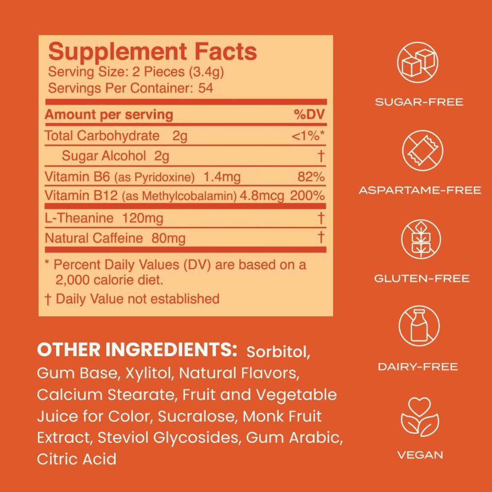 NeuroGum, Energy & Focus, Cinnamon, 6 Packs, 9 Pieces Each (54 Pieces)