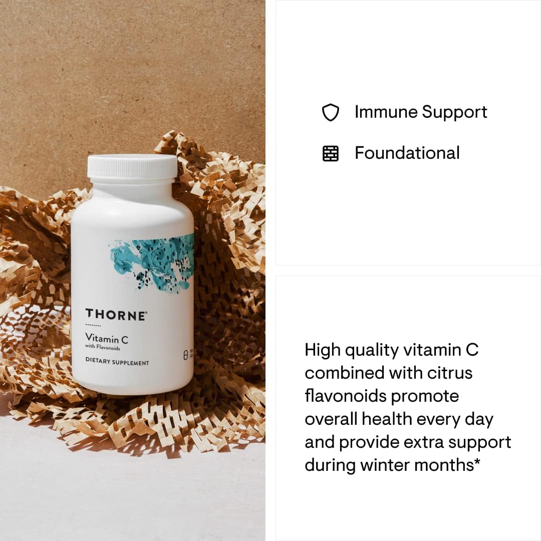 Thorne Research - Vitamin C with Flavonoids - Blend of Vitamin C and Citrus Bioflavonoids from Oranges, The Way They're Found Together in Nature - 90 Capsules
