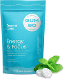 NeuroGum, Energy & Focus, Peppermint, Bulk Bag (90 Pieces)