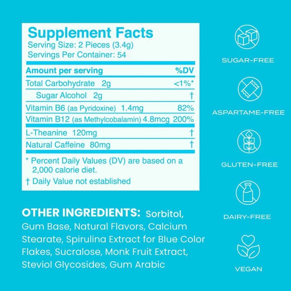 NeuroGum, Energy & Focus, Peppermint, 12 Packs, 9 Pieces Each (108 Pieces)
