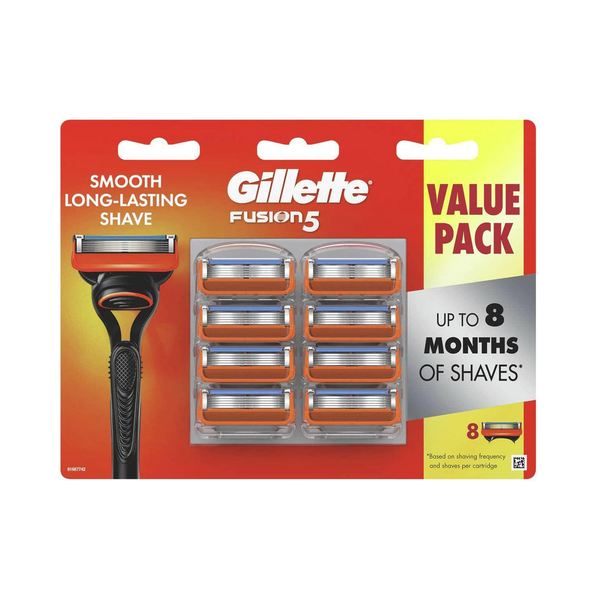 Gillette Men's Fusion 5 Power Blades Value Pack with 8 Cartridges