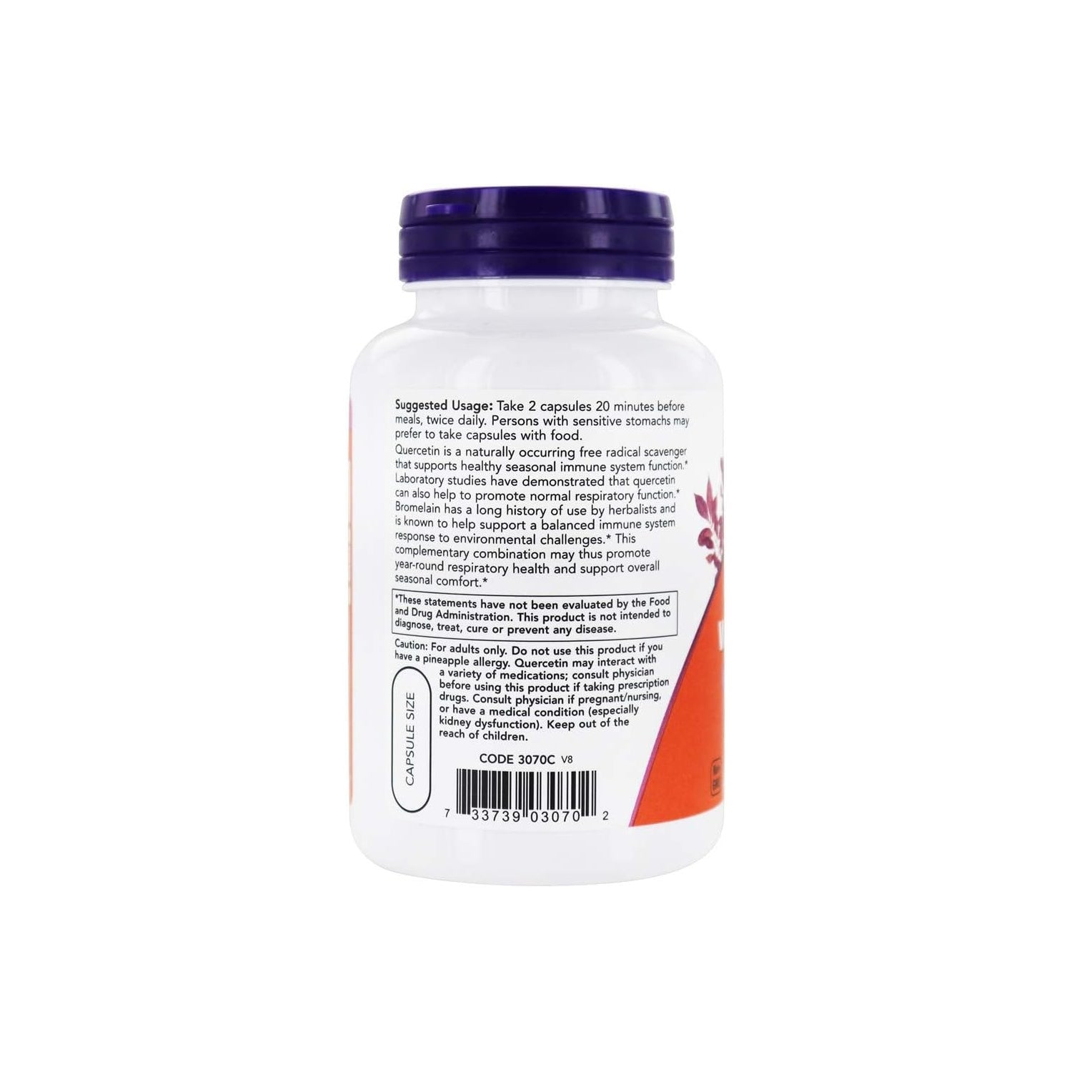 NOW Foods - Quercetin with Bromelain - 120 Vegetable Capsule(s)