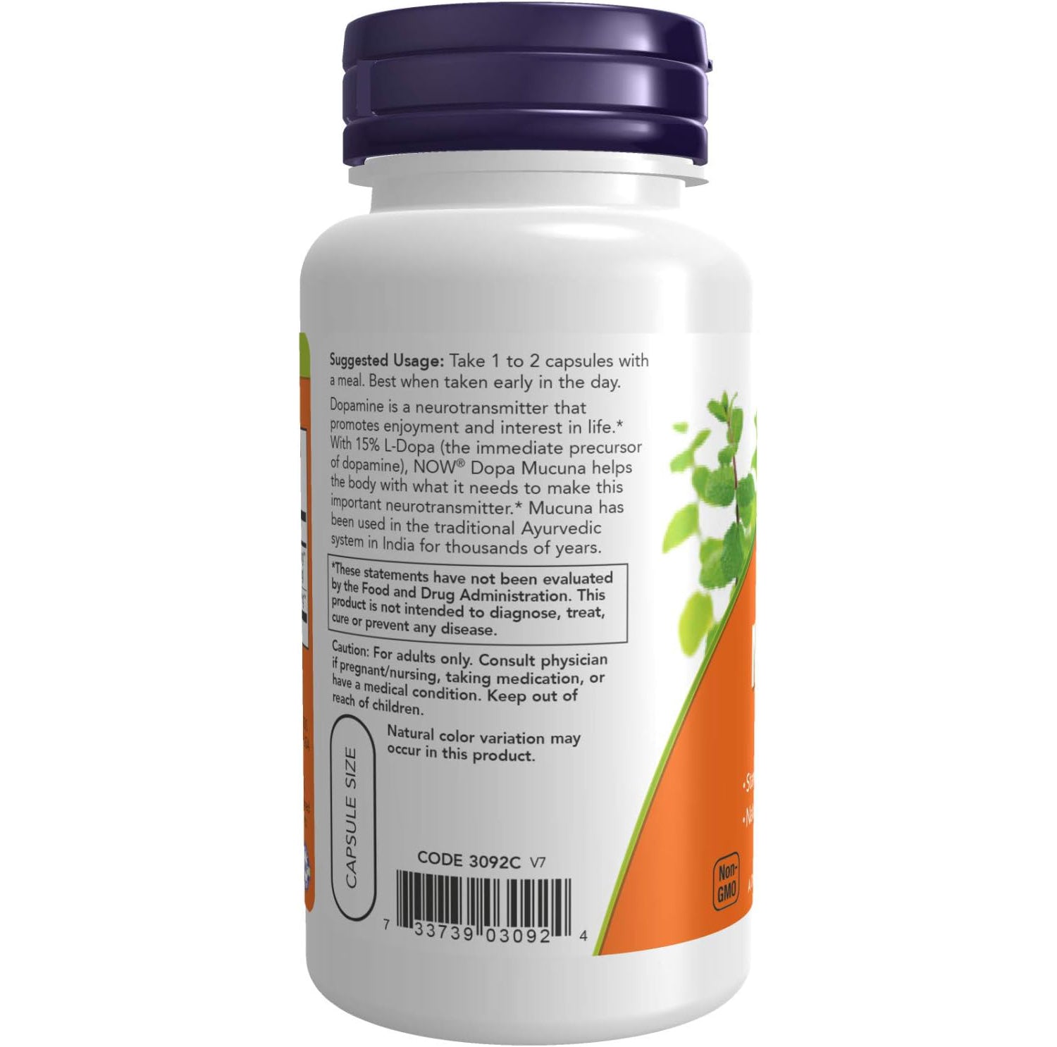 NOW DOPA Mucuna,90 Veg Capsules