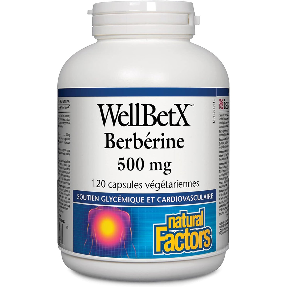 Natural Factors WellBetX Berberine 500 mg 120 Vegetarian Capsules