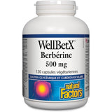 Natural Factors WellBetX Berberine 500 mg 120 Vegetarian Capsules