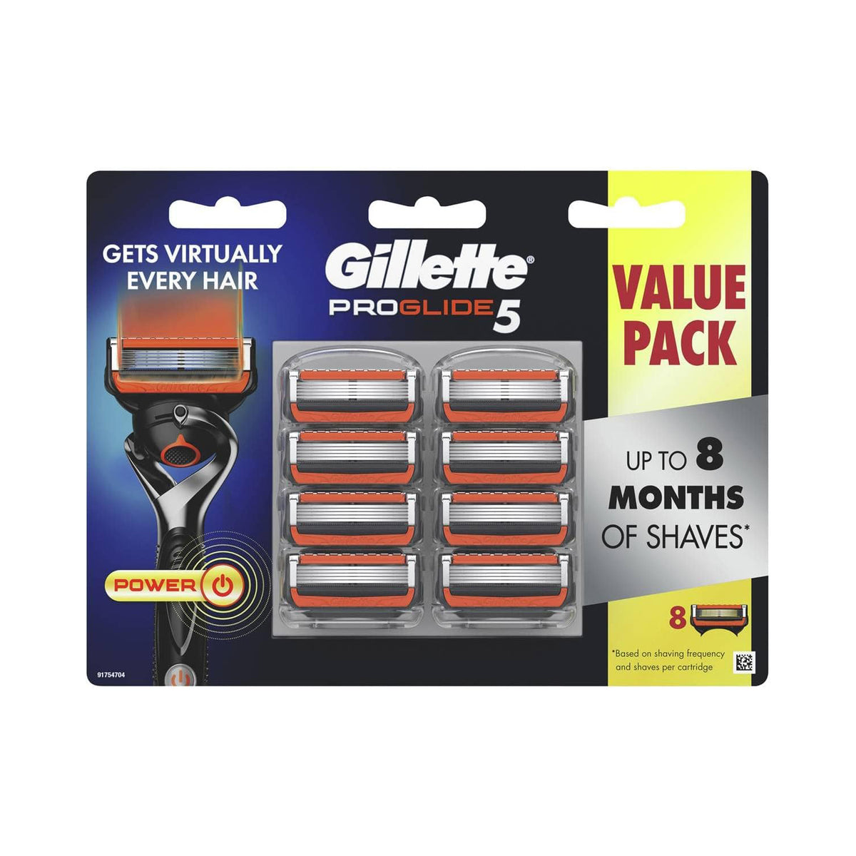 Gillette Men's ProGlide 5 FlexBall Power Razor Blades Value Pack with 8 Cartridges