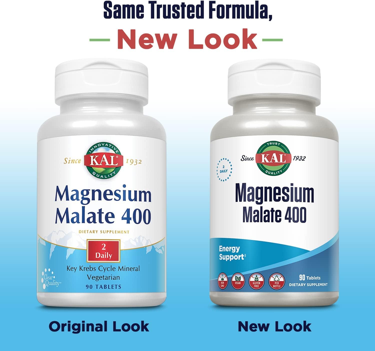 KAL® Magnesium Malate 400  Chelated with Malic Acid for Energy Production  Supports Healthy Muscle Function  90 Vegetarian Tablets