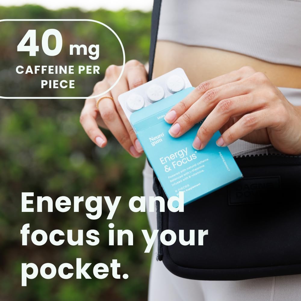 NeuroGum, Energy & Focus, Peppermint, 12 Packs, 9 Pieces Each (108 Pieces)