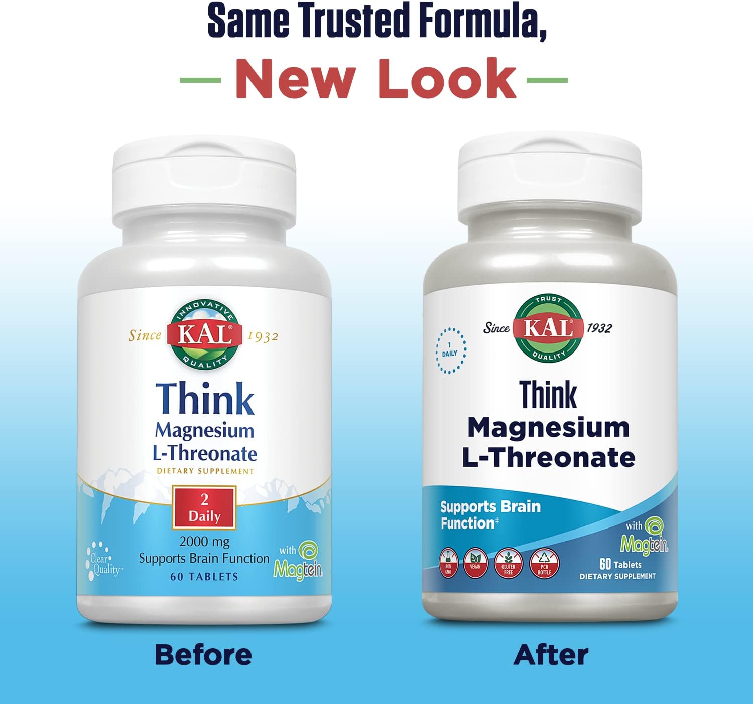 KAL Think Magnesium L-Threonate 2000 mg 60 Tablets