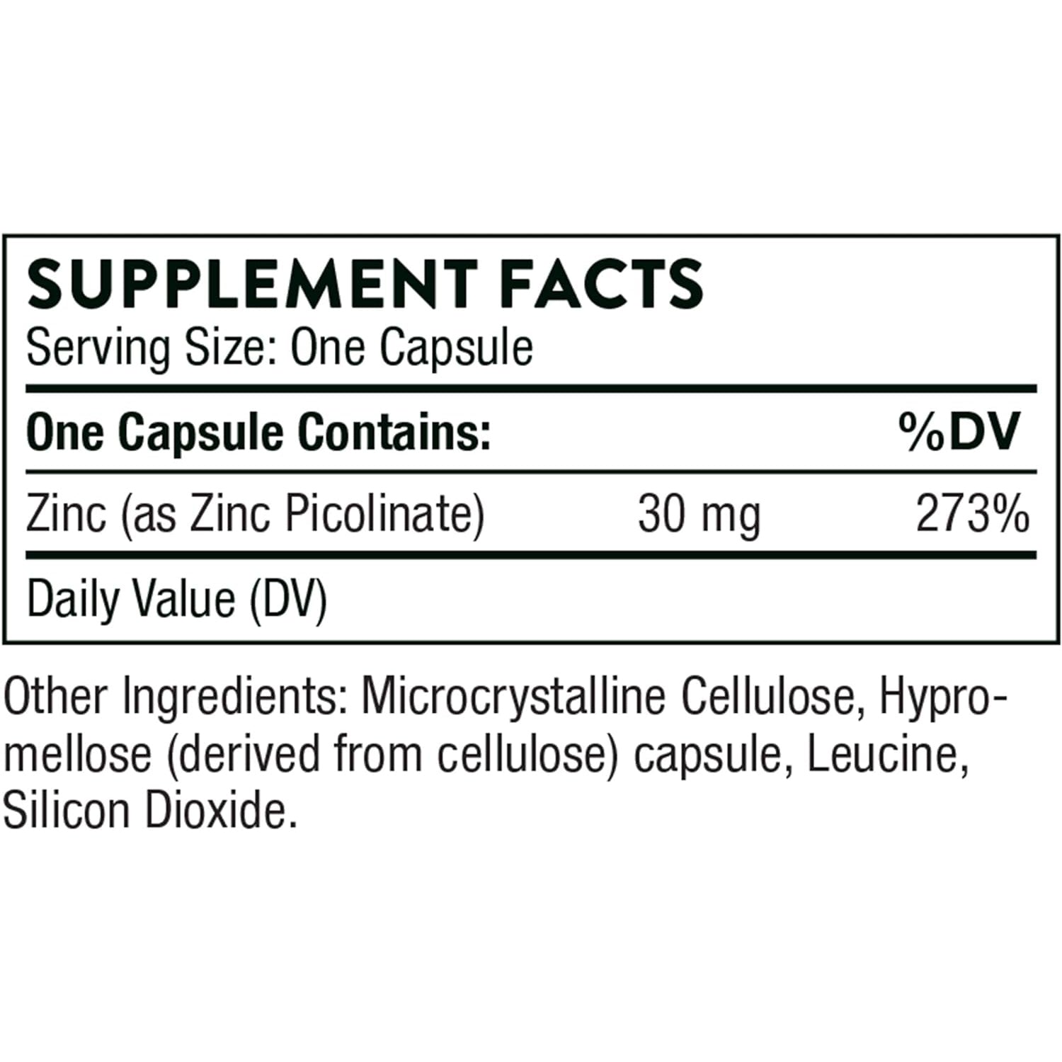 Thorne Research - Zinc Picolinate 30 mg - Well-Absorbed Zinc Supplement for Immune Function - 180 Capsules