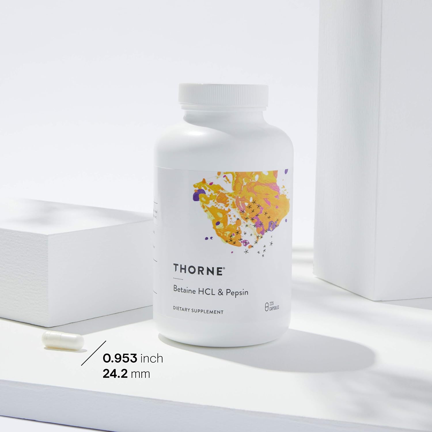 Thorne Research - Betaine HCL & Pepsin - Digestive Enzymes for Protein Breakdown and Absorption - 225 Capsules