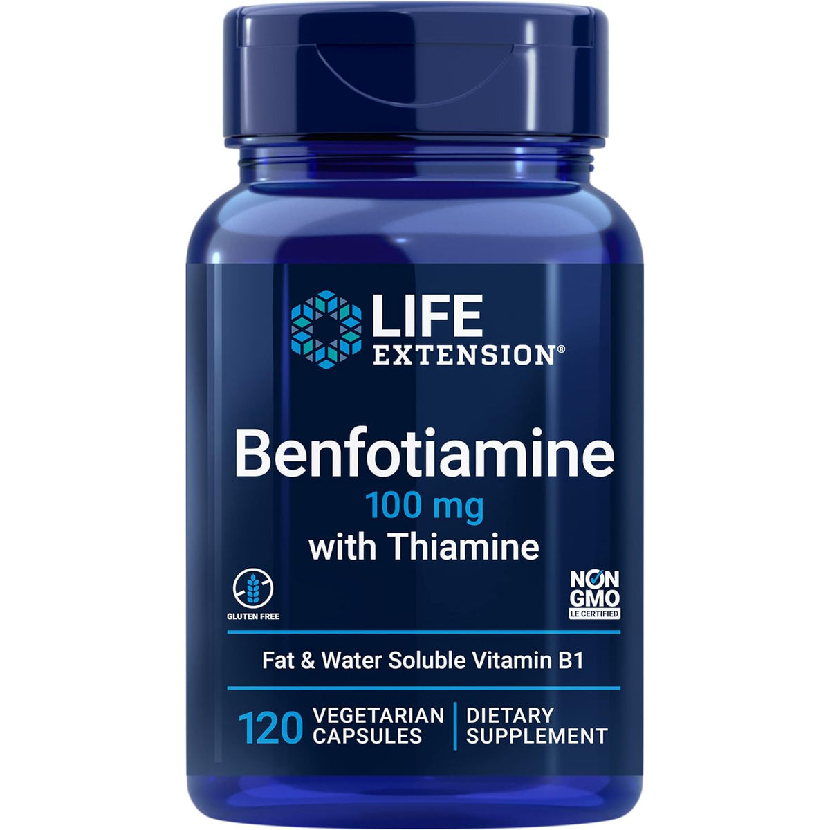 Life Extension Benfotiamine w Thiamine 120 vegetarian capsules