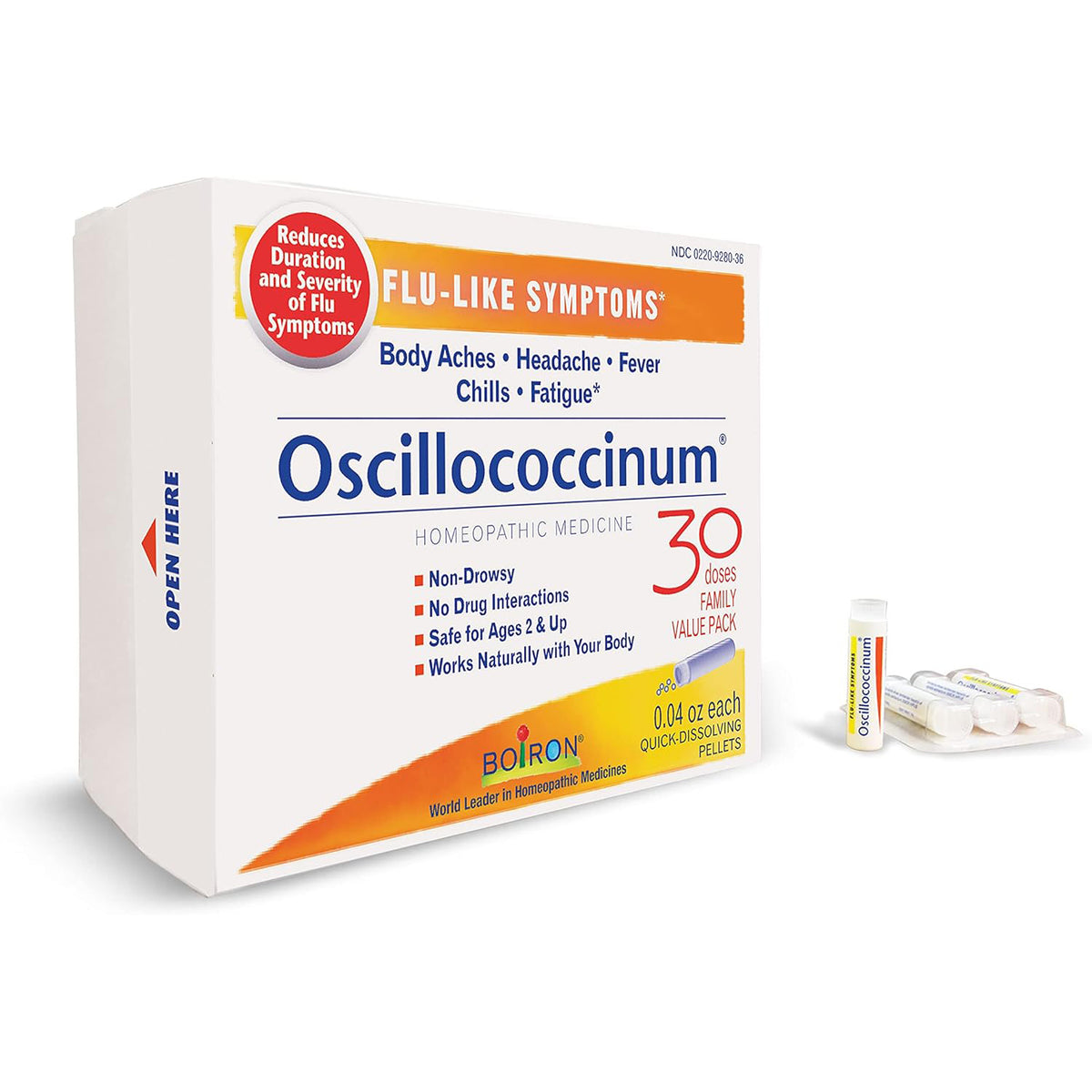 Boiron Oscillococcinum 30 Doses Homeopathic Medicine for Flu-Like Symptoms