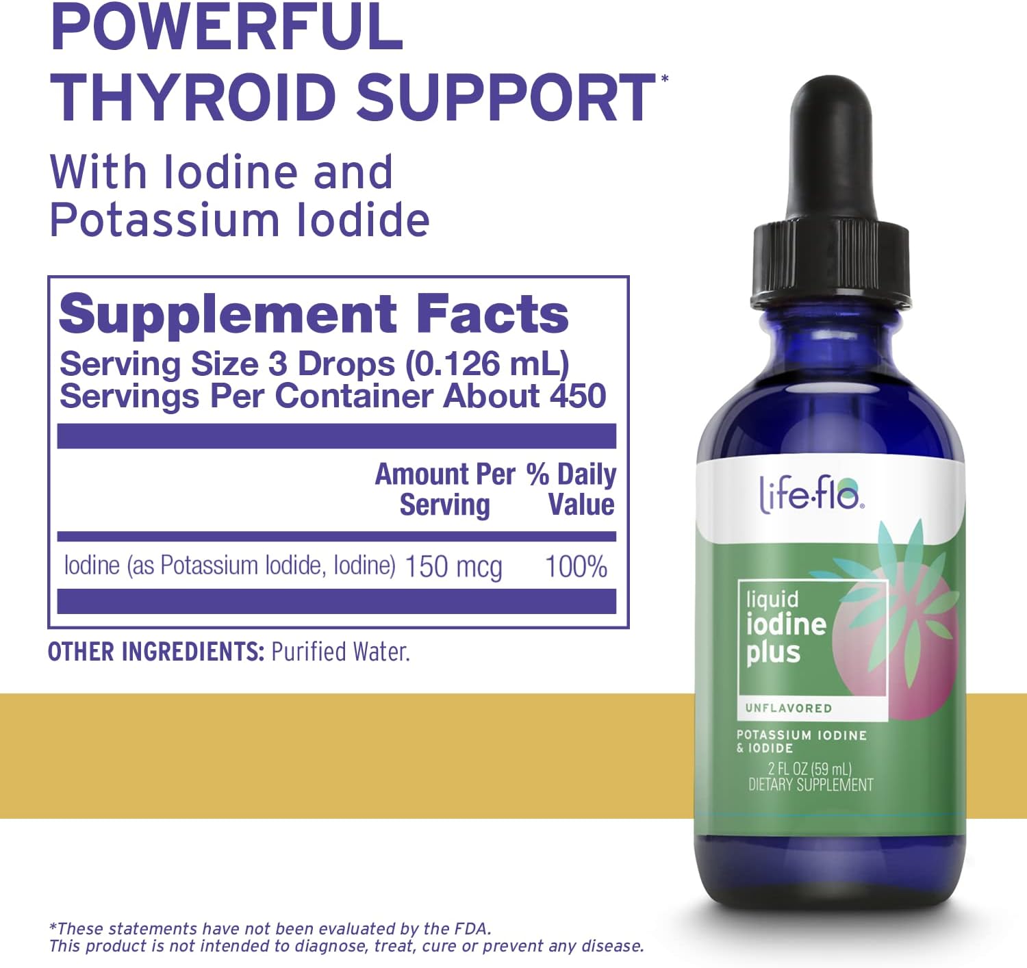 Life-flo Liquid Iodine Plus With Potassium Iodide & Iodine Unflavoured 2 fl oz 59 ml