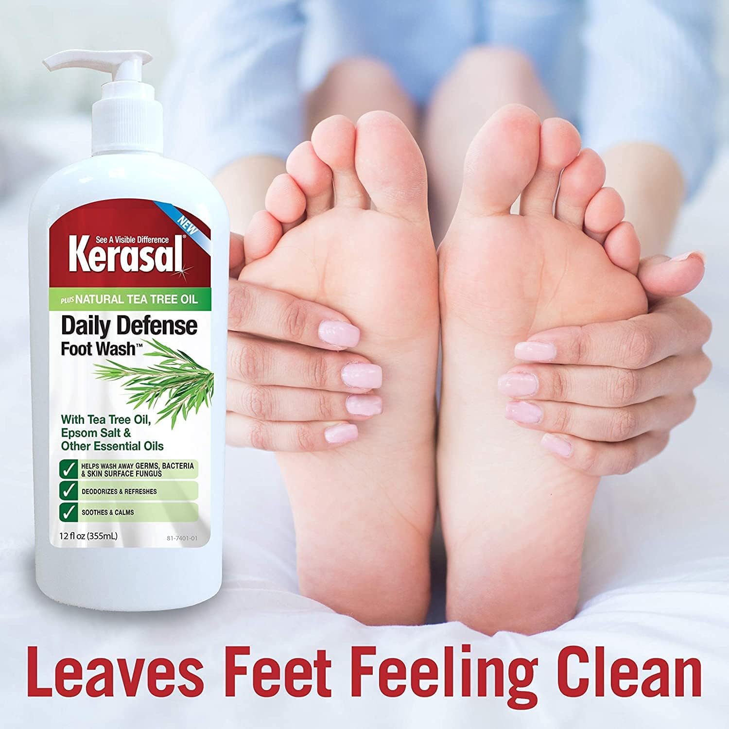 Kerasal Daily Defense Foot Wash, Daily Cleanser for Feet, 12 fl oz