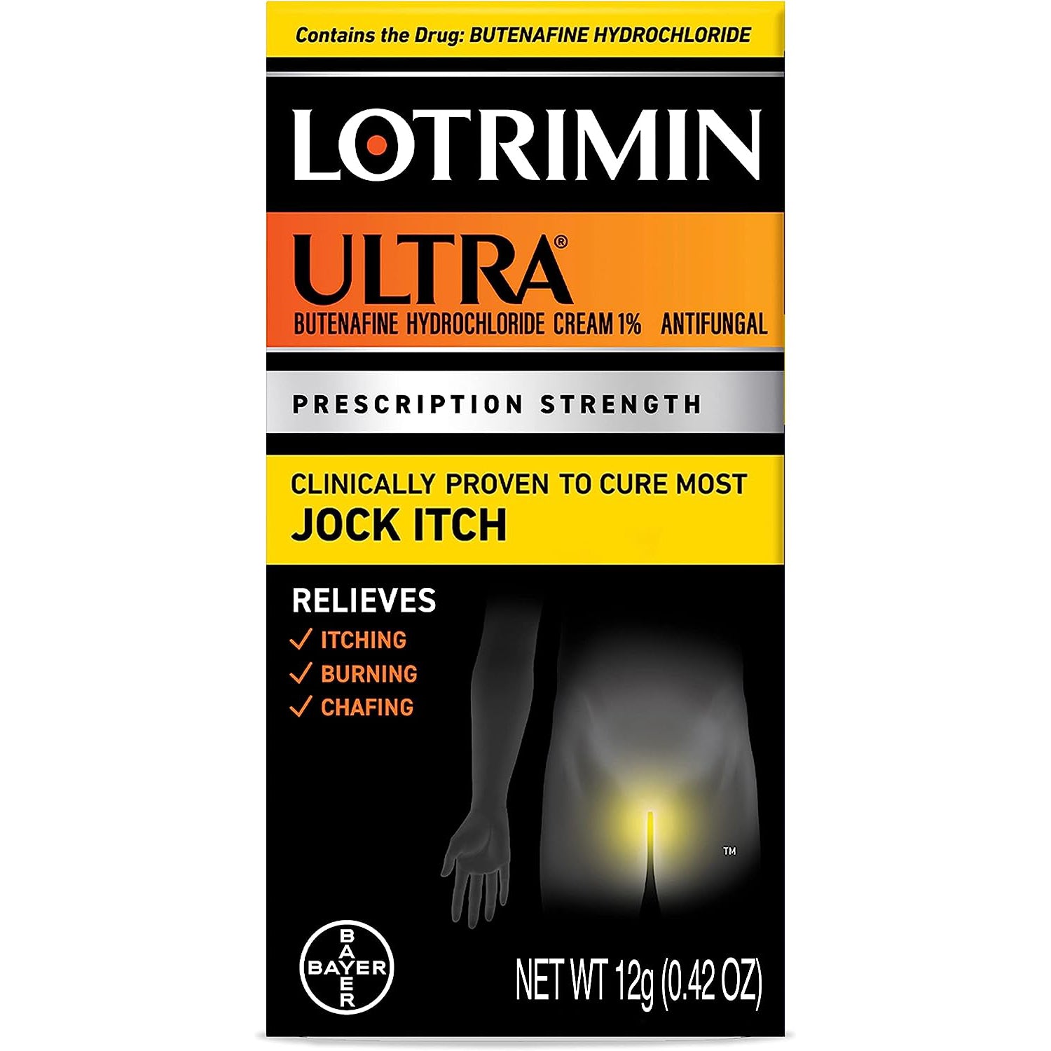 Lotrimin Ultra Antifungal Jock Itch Cream, Prescription Strength Butenafine Hydrochloride 1% Treatment, Clinically Proven to Cure Most Jock Itch, Cream, 0