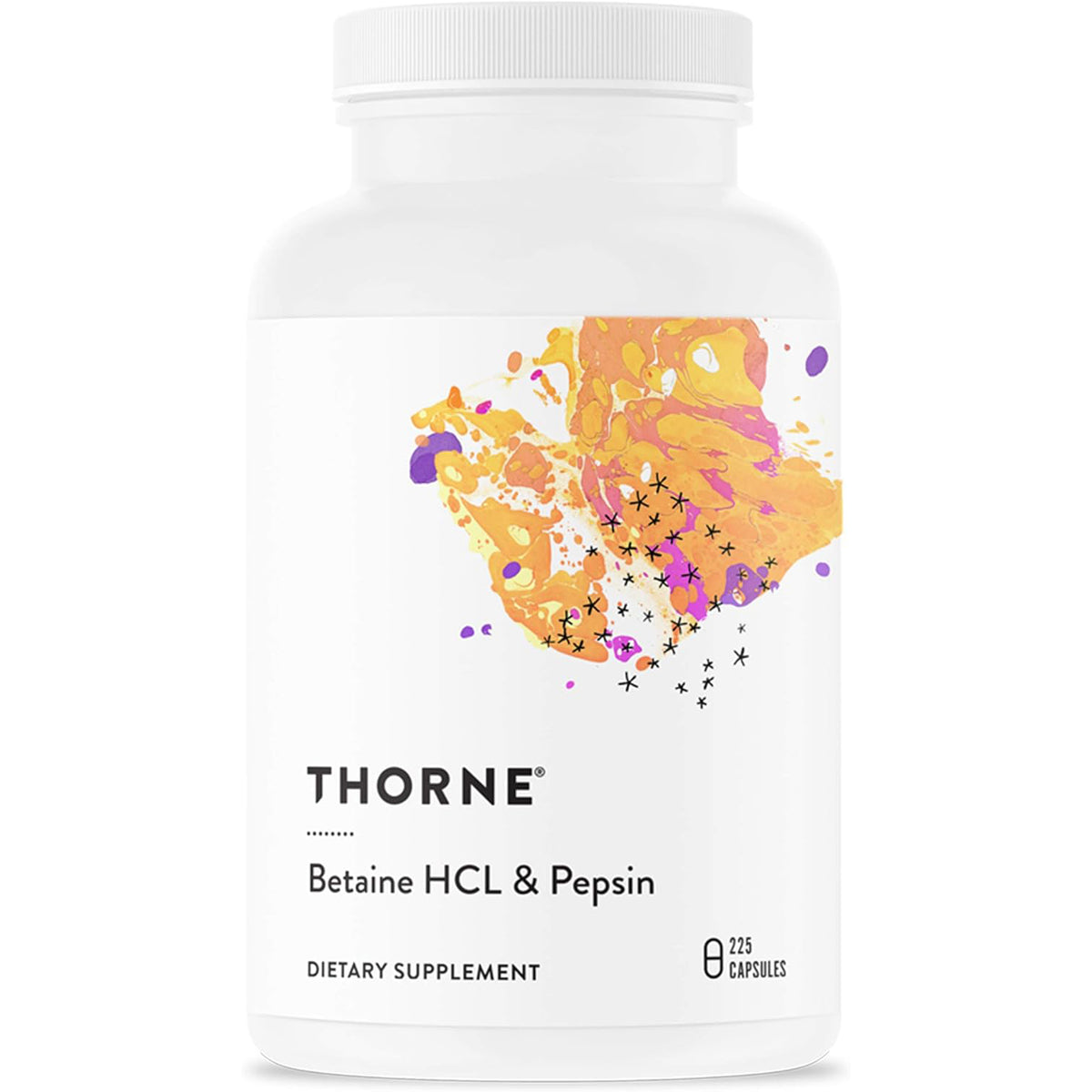 Thorne Research - Betaine HCL & Pepsin - Digestive Enzymes for Protein Breakdown and Absorption - 225 Capsules