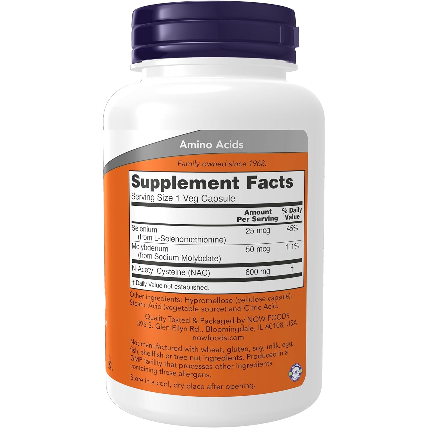 NOW NAC 600 mg,250 Veg Capsules