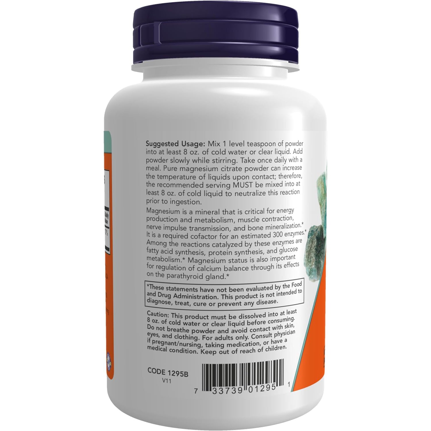 NOW Magnesium Citrate Pure Powder, 8-Ounce