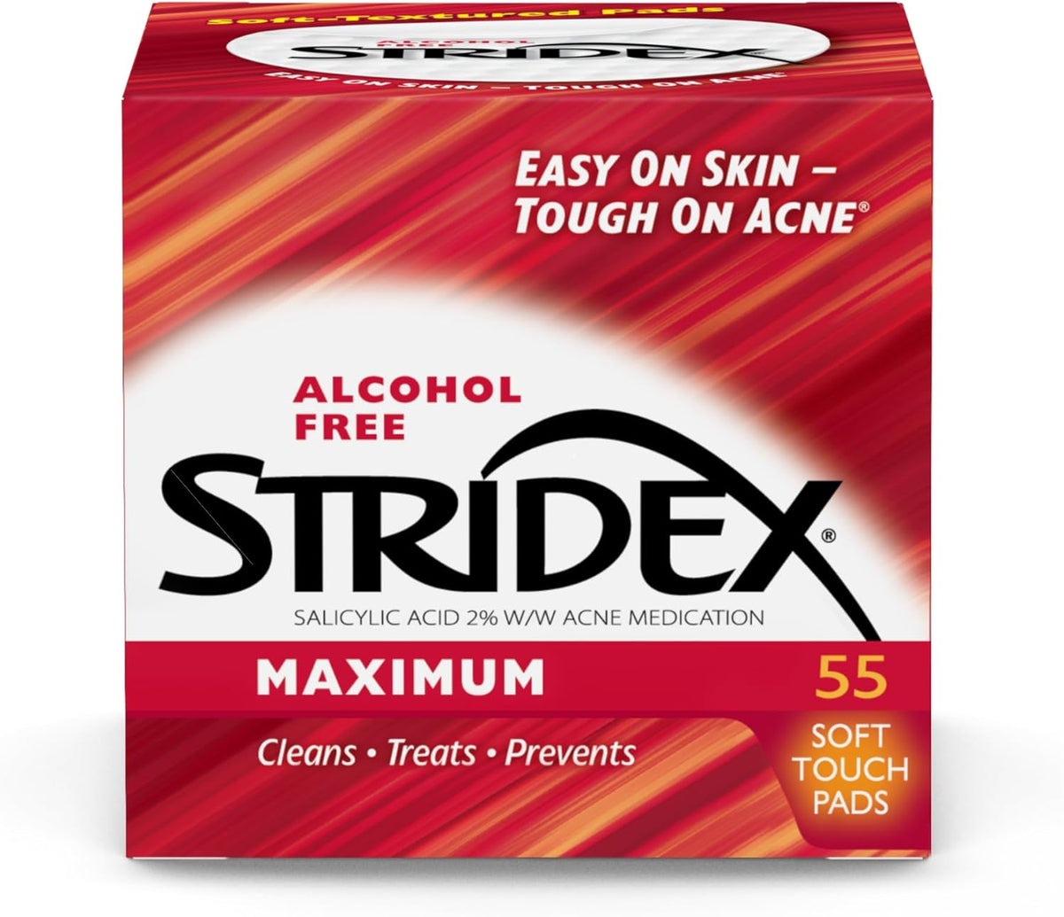 Stridex - Single-Step Acne Control (Daily Care Acne Pads Maximum StrengthAlcohol-FreeSoft Touch Pads55 Pads)