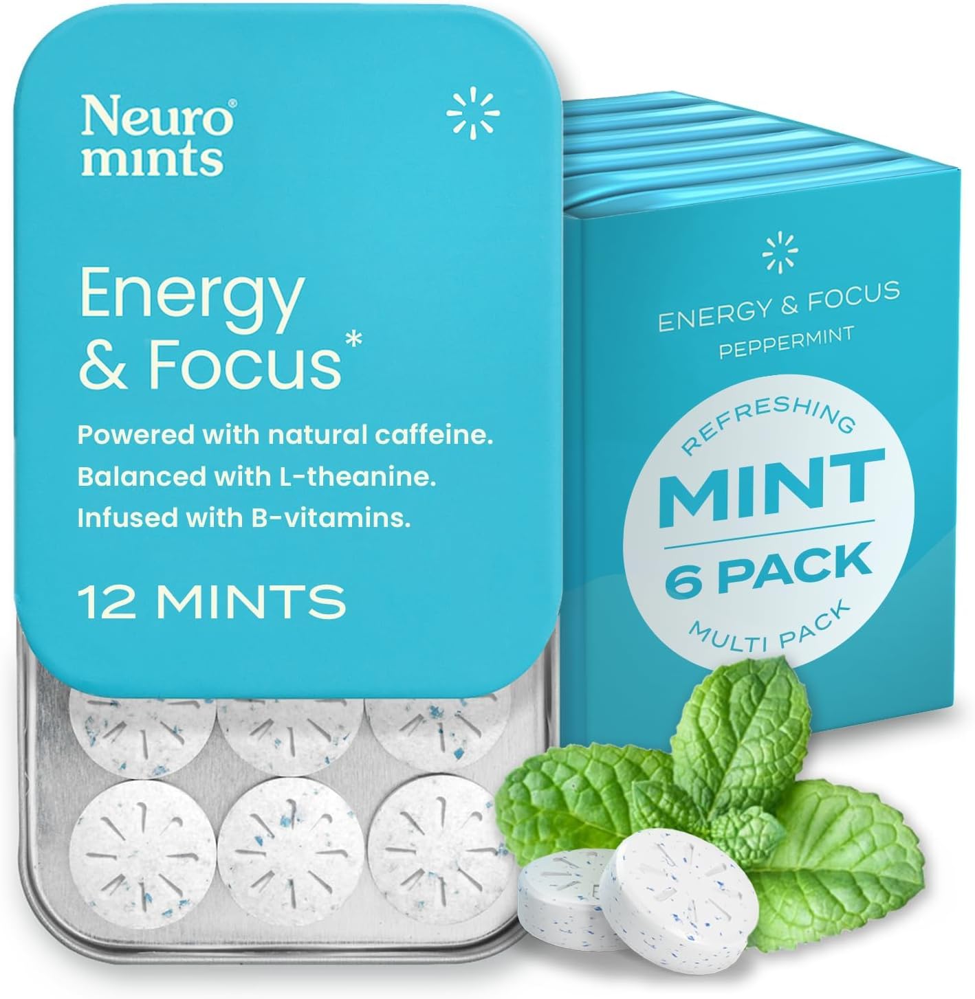 NeuroGum, NeuroMints, Energy & Focus, Peppermint, Bulk Bag, 180 PCs