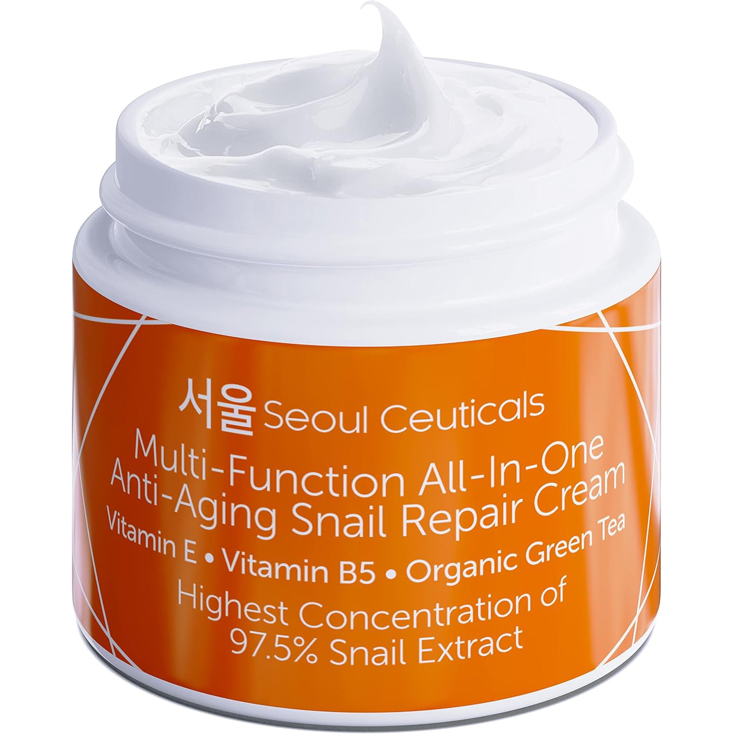 Seoul Ceuticals Korean Skin Care Snail Repair Cream Moisturiser - 97.5% Snail Mucin Extract - All In One Recovery Power For The Most Effective Korean Beauty Routine - 60ml