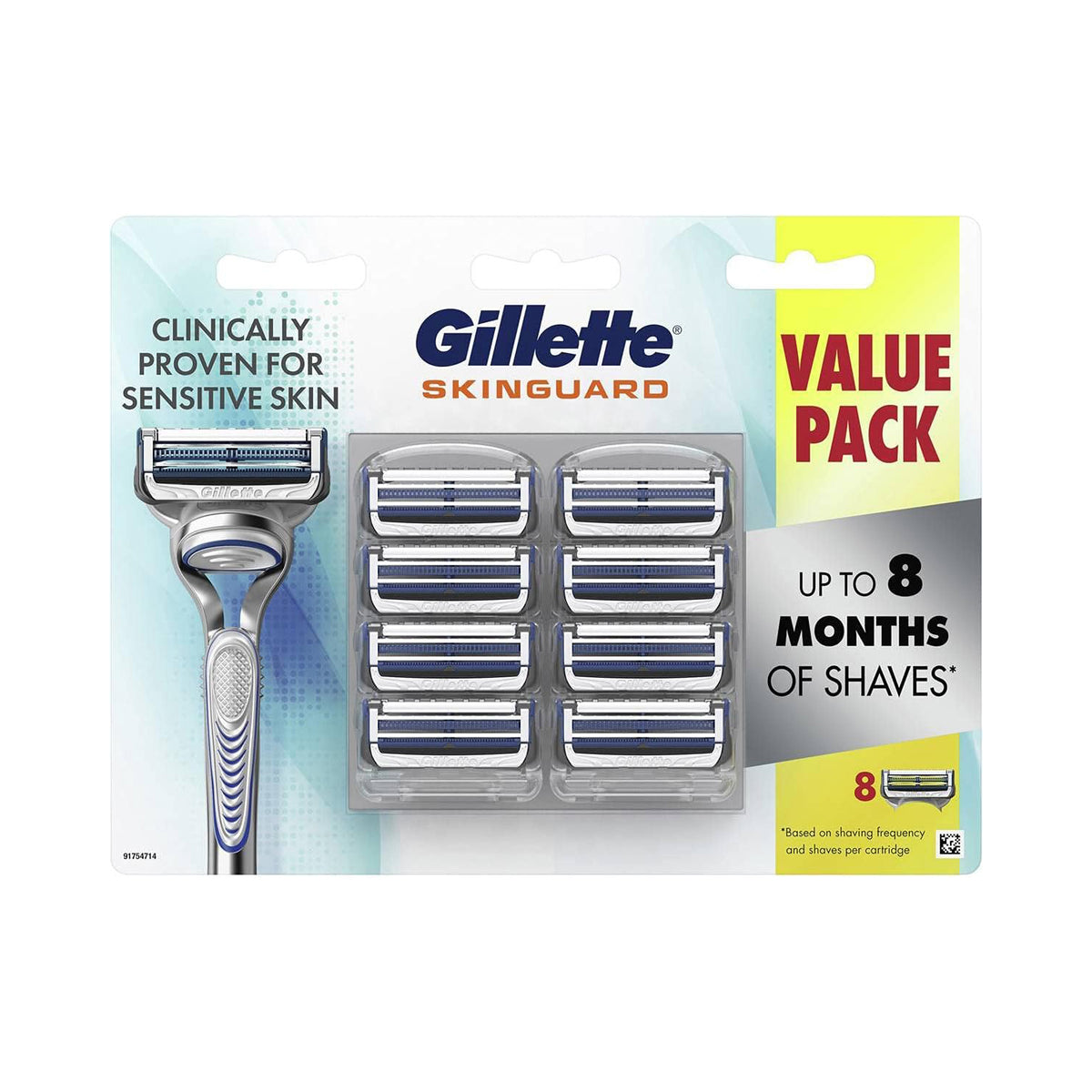 Gillette Men's Skinguard Razor Blades (Pack of 8)