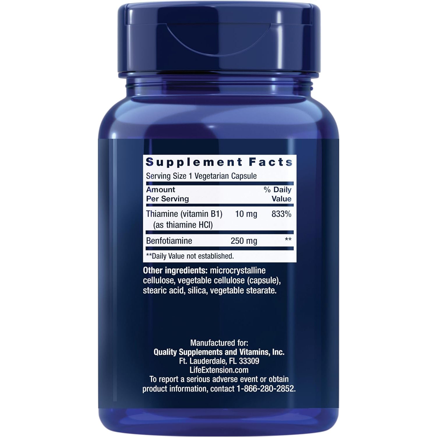 Life Extension Mega Benfotiamine, 120 capsules