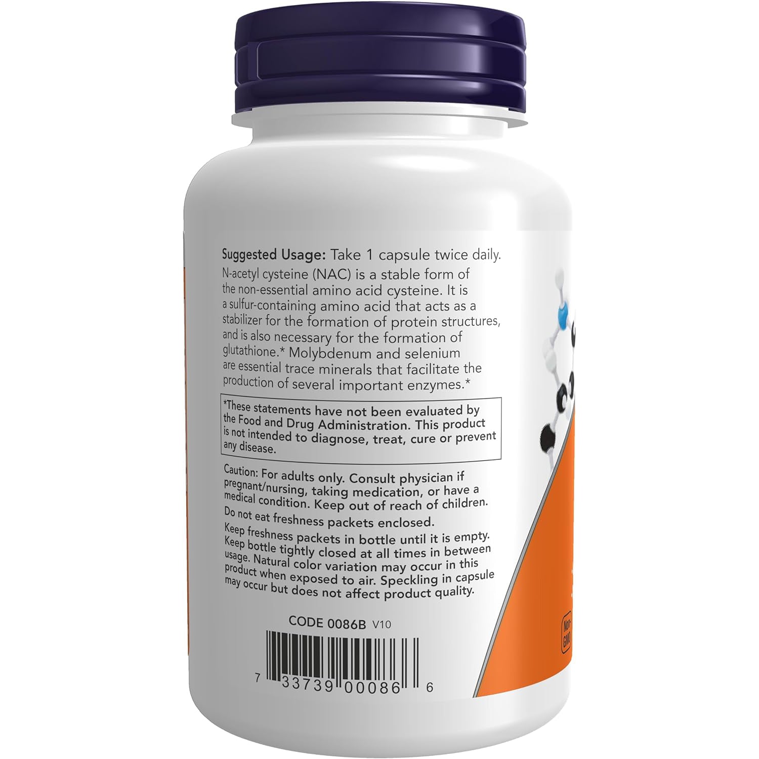 NOW NAC 600 mg,250 Veg Capsules