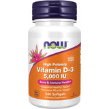 NOW Vitamin D-3 5,000 IU,240 Softgels